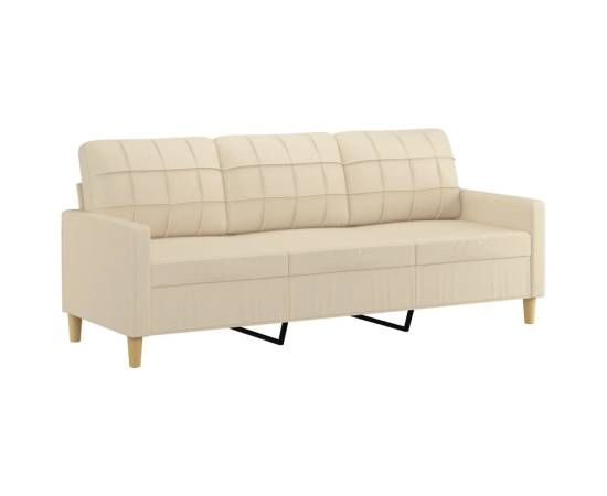 Canapea cu 3 locuri, crem, 180 cm, material textil, 2 image