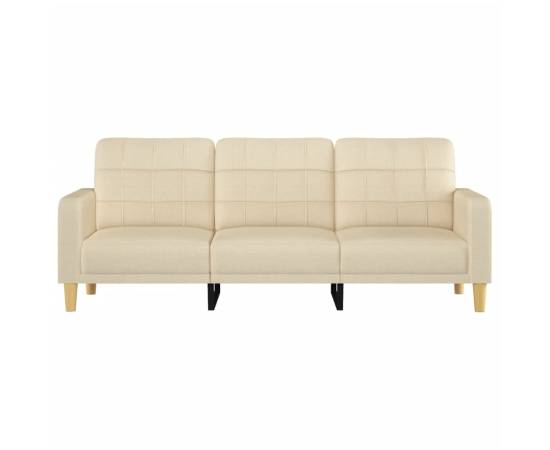 Canapea cu 3 locuri, crem, 180 cm, material textil, 3 image