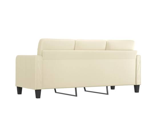 Canapea cu 3 locuri, crem, 180 cm, piele ecologică, 5 image
