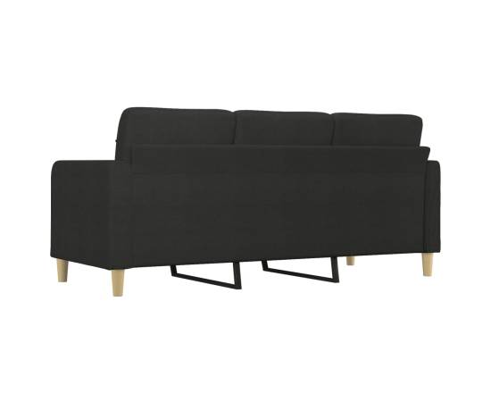 Canapea cu 3 locuri, negru, 180 cm, material textil, 5 image