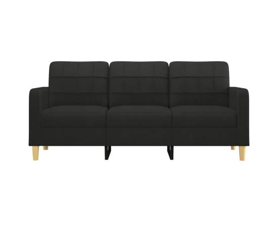 Canapea cu 3 locuri, negru, 180 cm, material textil, 3 image