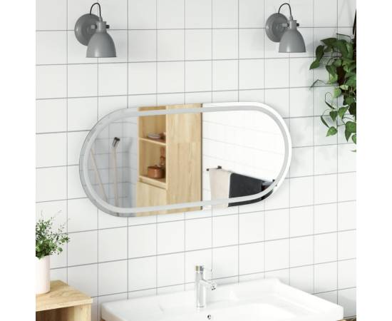 Oglindă de baie cu led, 100x45 cm, ovală
