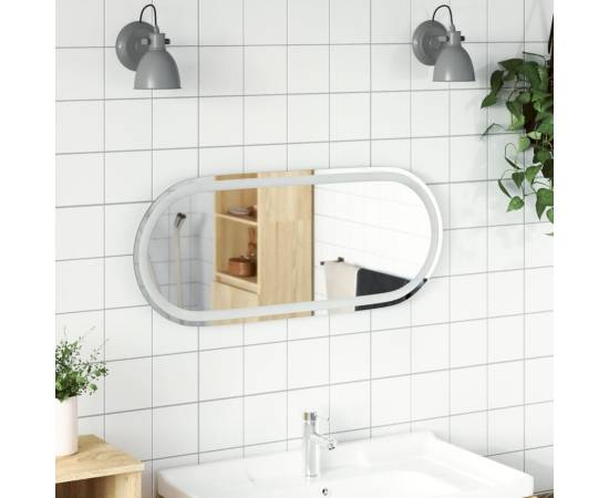 Oglindă de baie cu led, 80x35 cm, ovală
