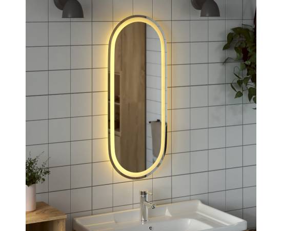 Oglindă de baie cu led, 90x40 cm, ovală, 3 image