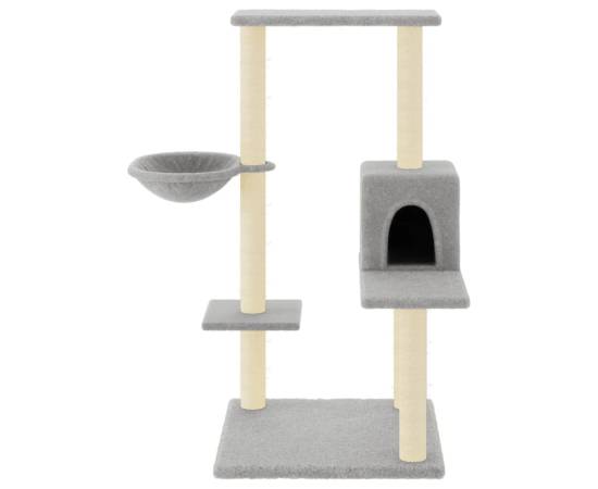 Ansamblu de pisici, stâlpi din funie sisal, gri deschis, 95 cm, 3 image