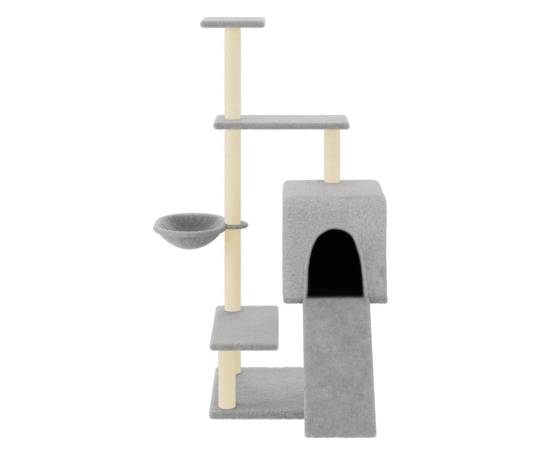 Ansamblu pisici, stâlpi din funie sisal, gri deschis, 130,5 cm, 3 image