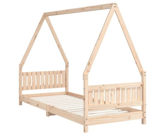 Cadru de pat pentru copii, 80x200 cm, lemn masiv de pin, 3 image