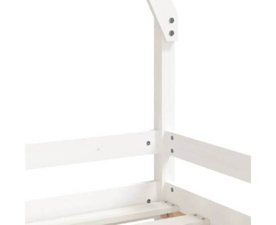 Cadru de pat pentru copii, alb, 80x200 cm, lemn masiv de pin, 7 image
