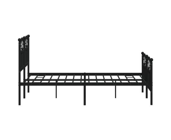 Cadru pat metalic cu tăblie de cap/picioare, negru, 120x190 cm, 6 image