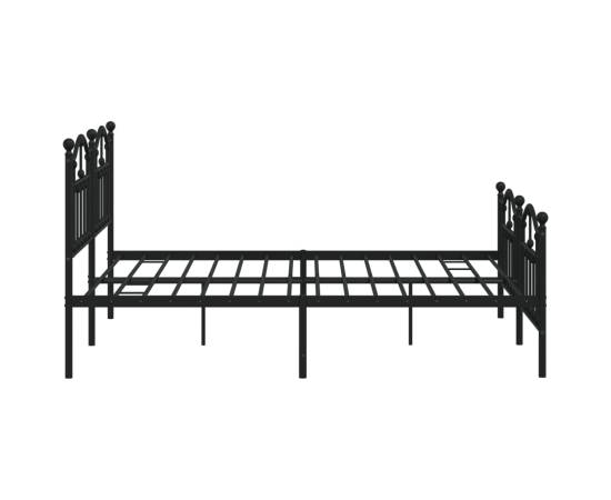Cadru pat metalic cu tăblie de cap/picioare, negru, 180x200 cm, 6 image