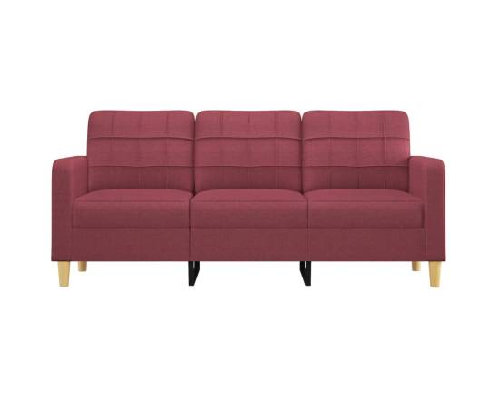Canapea cu 3 locuri, roșu vin, 180 cm, material textil, 3 image
