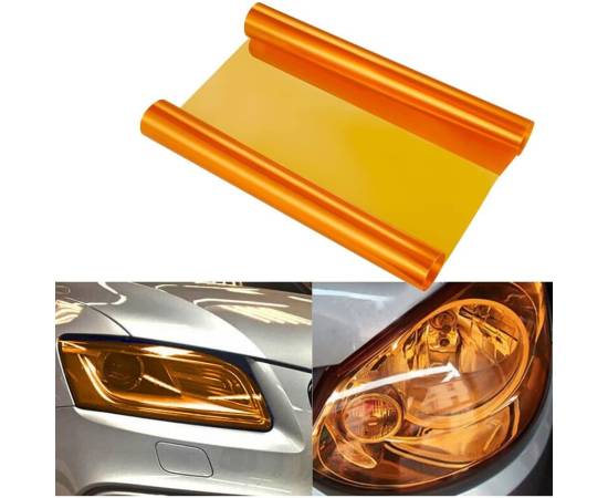 Folie protectie faruri / stopuri auto - Orange (pret/m liniar)