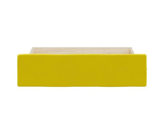 Sertare de pat 2 buc, galben, lemn prelucrat și catifea, 4 image