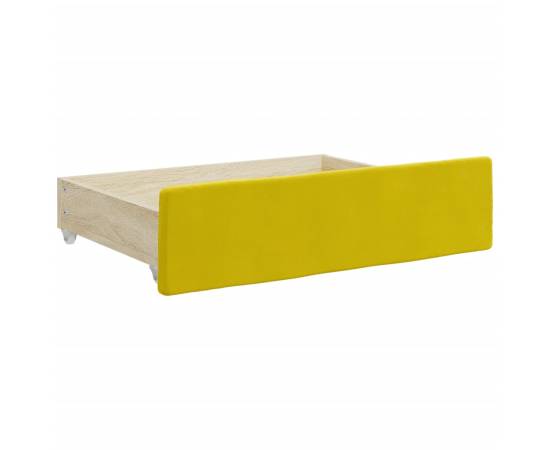 Sertare de pat 2 buc, galben, lemn prelucrat și catifea, 3 image