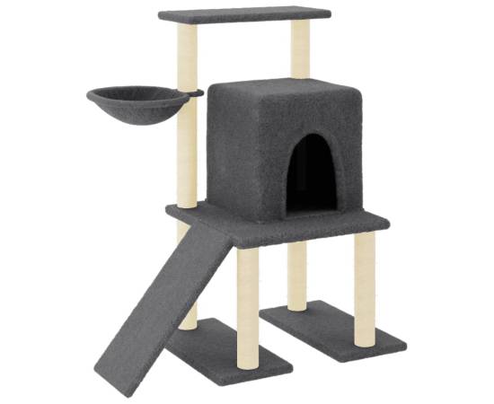 Ansamblu de pisici, stâlpi din funie sisal, gri închis, 96,5 cm, 2 image