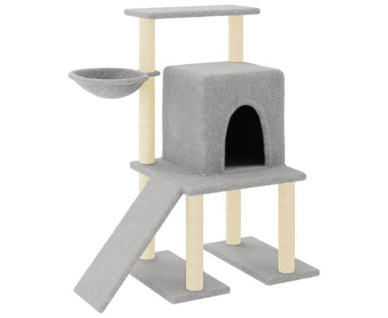 Ansamblu pisici, stâlpi din funie sisal, gri deschis, 96,5 cm, 2 image