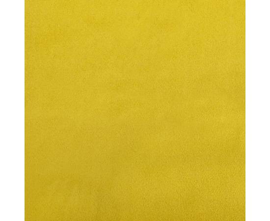 Pat de zi cu saltea, galben, 100x200 cm, catifea, 11 image