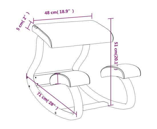 Scaun de genunchi, crem, 48x71x51 cm, placaj de mesteacăn, 8 image