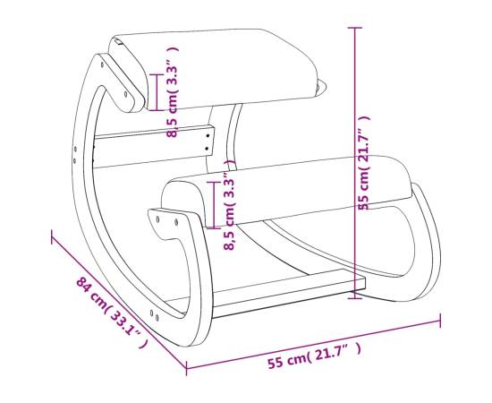 Scaun de genunchi, crem, 55x84x55 cm placaj de mesteacăn, 8 image
