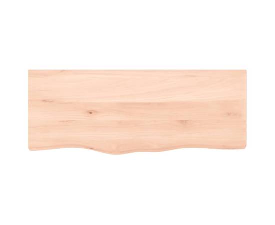 Blat de masă, 100x40x4 cm, lemn masiv de stejar netratat, 3 image