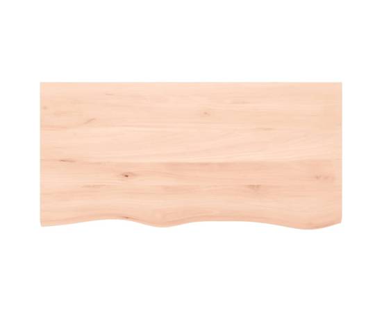 Blat de masă, 100x50x2 cm, lemn masiv de stejar netratat, 3 image