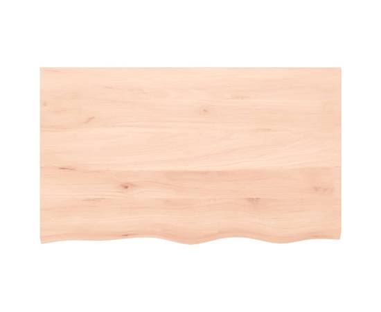 Blat de masă, 100x60x4 cm, lemn masiv de stejar netratat, 3 image