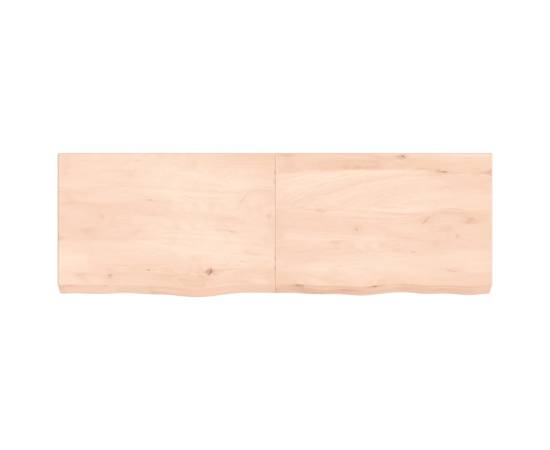 Blat de masă, 120x40x6 cm, lemn masiv de stejar netratat, 3 image