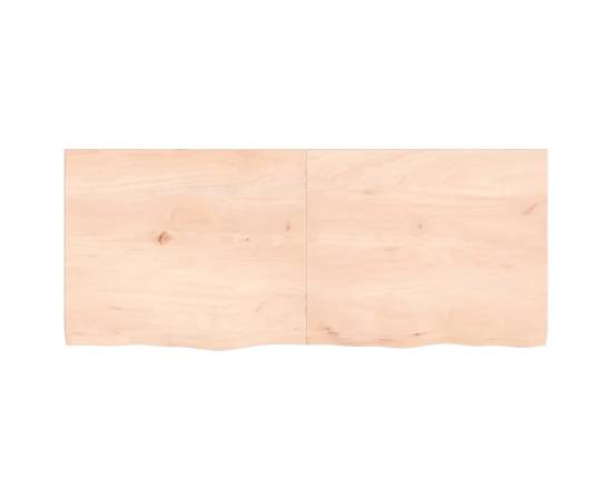 Blat de masă, 120x50x4 cm, lemn masiv de stejar netratat, 3 image