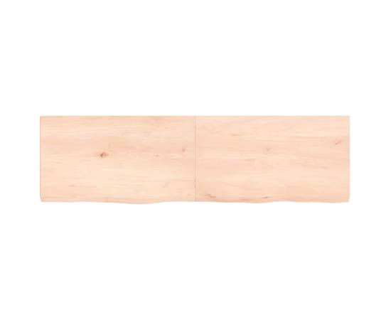 Blat de masă, 140x40x4 cm, lemn masiv de stejar netratat, 3 image