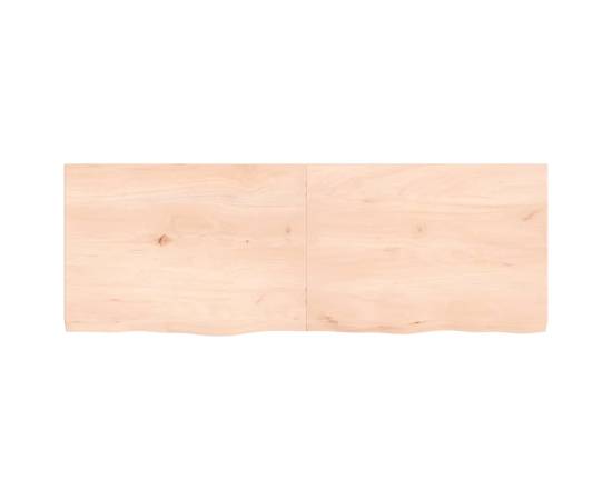 Blat de masă, 140x50x4 cm, lemn masiv de stejar netratat, 3 image
