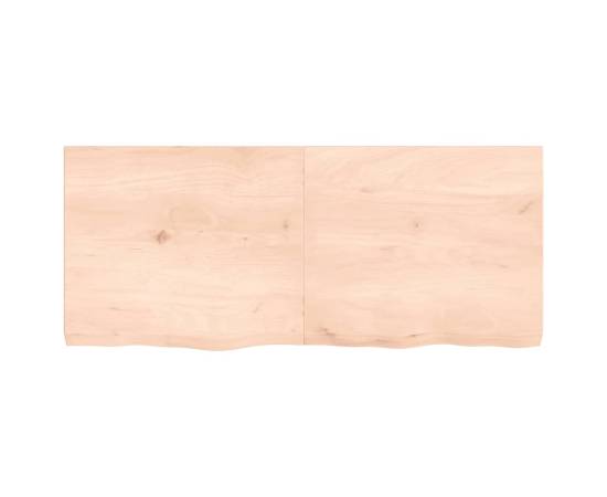Blat de masă, 140x60x6 cm, lemn masiv de stejar netratat, 3 image
