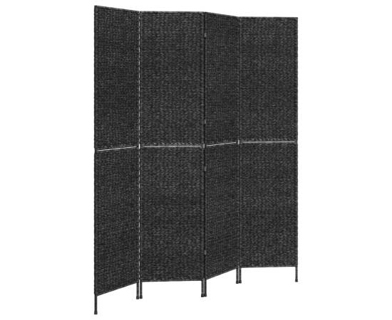 Paravan de cameră cu 4 panouri negru 163x180 cm, zambilă de apă, 2 image