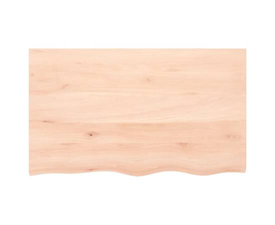 Blat de masă, 100x60x2 cm, lemn masiv de stejar netratat, 3 image
