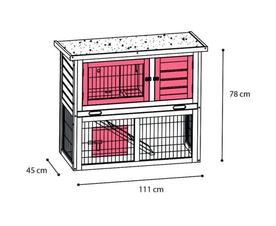 Flamingo cușcă pentru iepuri "loft urban", 111x45x78 cm