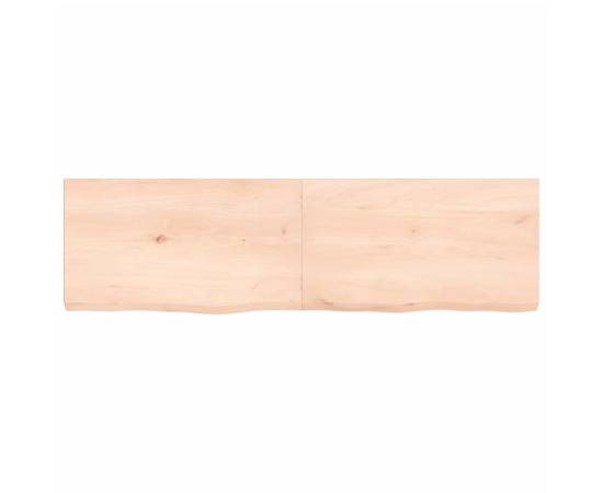 Blat de masă, 140x40x6 cm, lemn masiv de stejar netratat, 3 image
