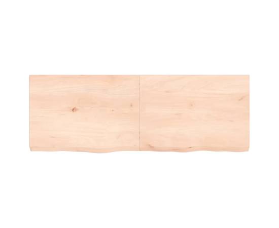 Blat de masă, 140x50x6 cm, lemn masiv de stejar netratat, 3 image