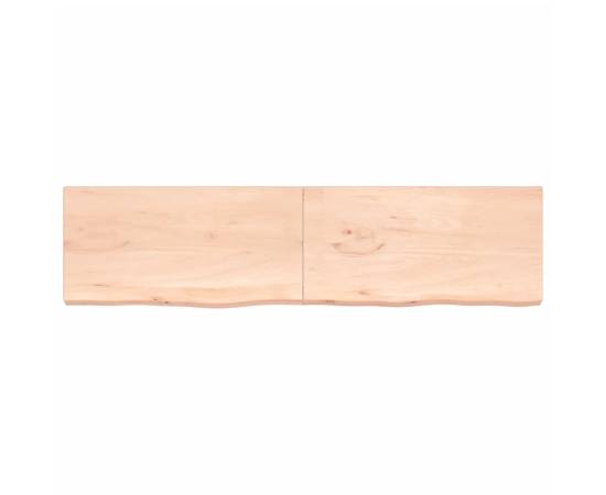 Blat de masă, 200x50x6 cm, lemn masiv de stejar netratat, 3 image
