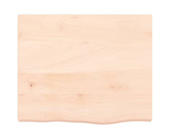 Blat de masă, 60x50x4 cm, lemn masiv de stejar netratat, 3 image