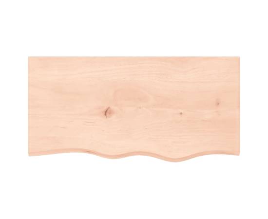 Blat de masă, 80x40x4 cm, lemn masiv de stejar netratat, 3 image