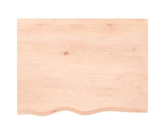 Blat de masă, 80x60x6 cm, lemn masiv de stejar netratat, 3 image