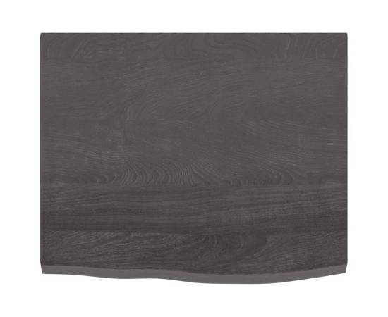 Blat de masă gri închis 60x50x2 cm, lemn masiv de stejar tratat, 3 image
