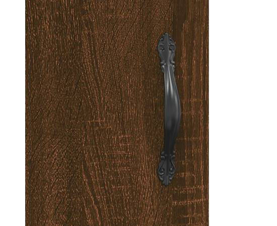 Dulap pe perete, stejar maro, 69,5x34x90 cm, lemn prelucrat, 10 image