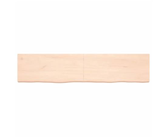 Blat de masă, 180x40x6 cm, lemn masiv de stejar netratat, 3 image