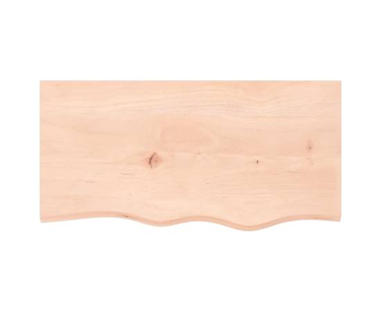 Blat de masă, 80x40x6 cm, lemn masiv de stejar netratat, 3 image