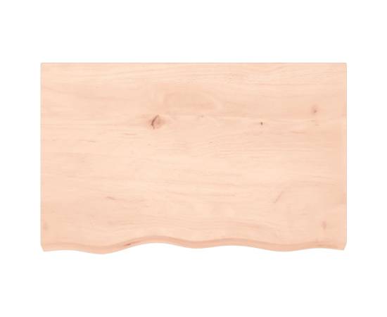 Blat de masă, 80x50x6 cm, lemn masiv de stejar netratat, 3 image