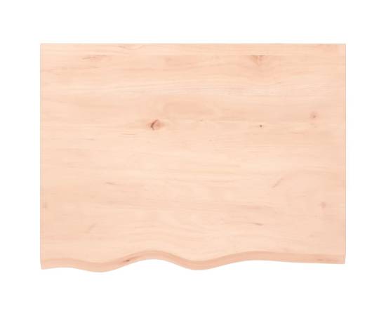 Blat de masă, 80x60x4 cm, lemn masiv de stejar netratat, 3 image