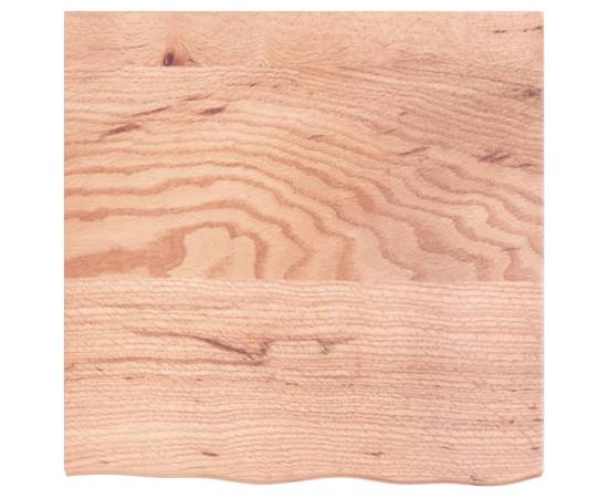 Blat de masă maro deschis 60x60x2 cm, lemn masiv stejar tratat, 3 image