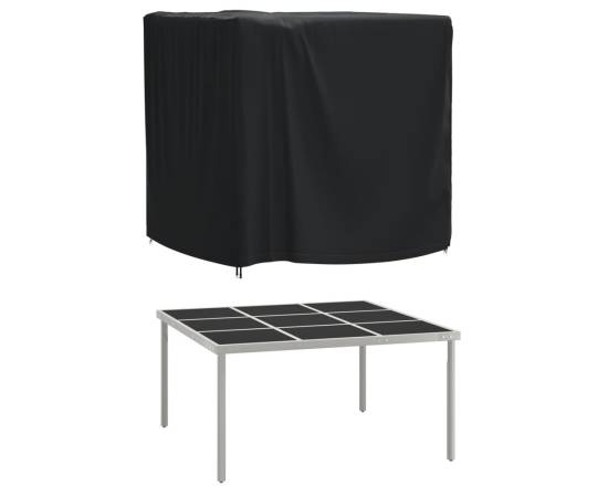 Husă mobilier de grădină negru 116x100x120 cm impermeabilă 420d, 2 image