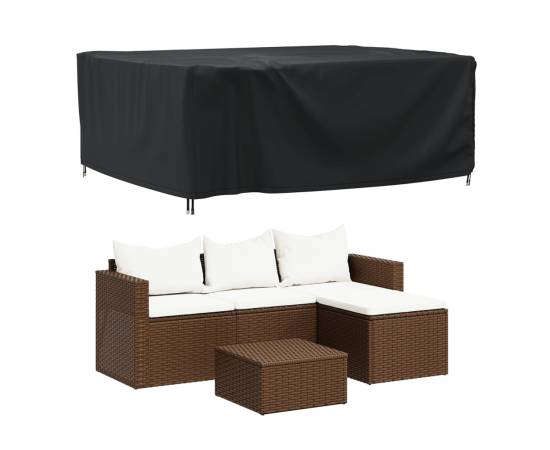 Husă mobilier de grădină negru 200x160x70 cm impermeabilă 420d, 2 image