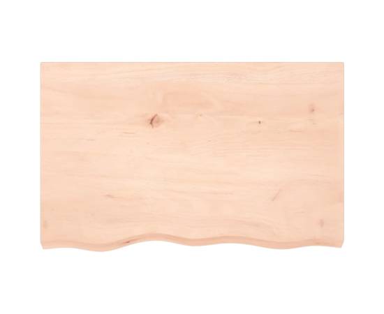 Blat de masă, 80x50x4 cm, lemn masiv de stejar netratat, 3 image